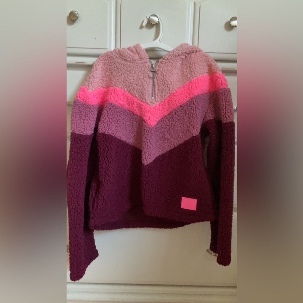 Pink Justice Sherpa sweater hoodie